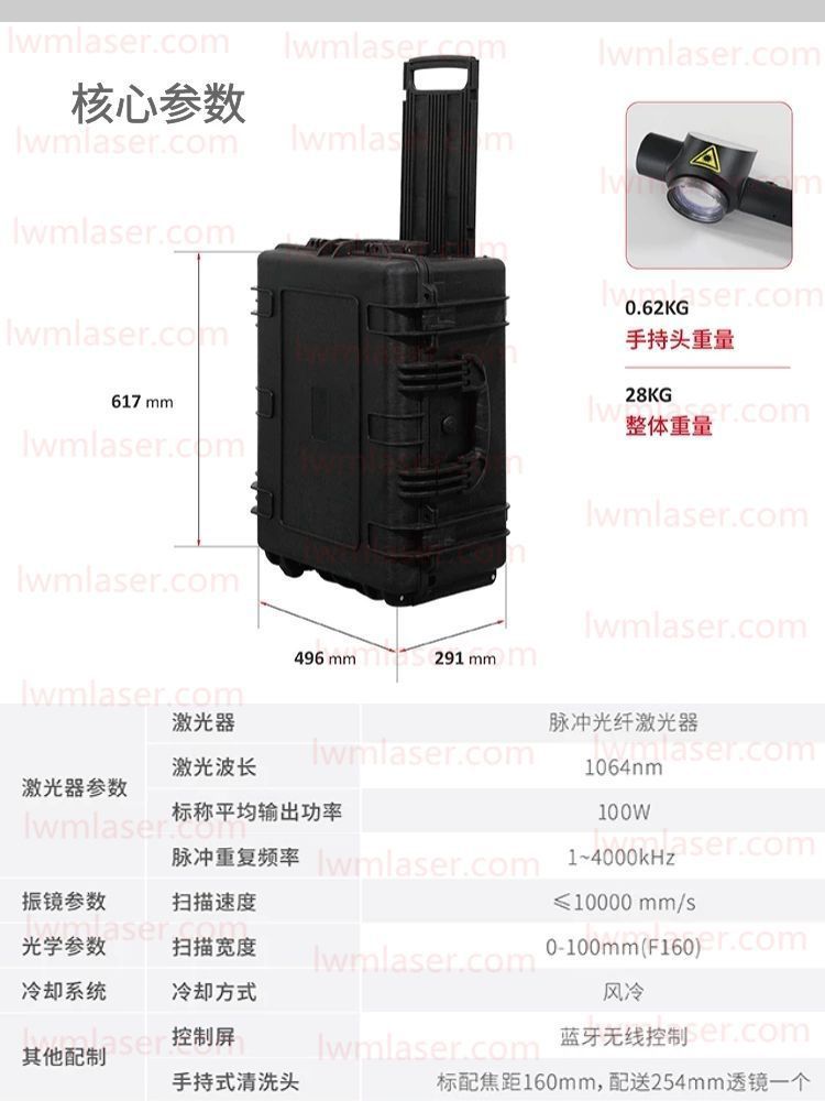 便攜式手持激光清洗機(jī)技術(shù)參數(shù)